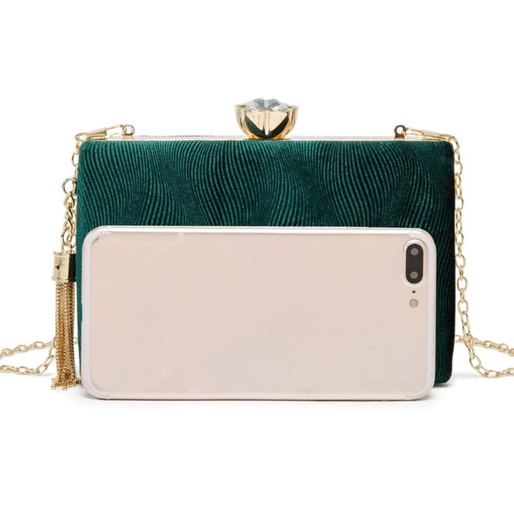 Luxe Rhinestone Kiss Lock Closure Glitter Occasion Mini Bag - Picture 4 of 8